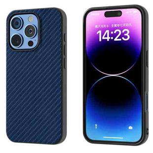 For iPhone 16 Pro Carbon Fiber Texture Protective Phone Case(Dark Blue)