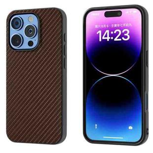 For iPhone 16 Pro Max Carbon Fiber Texture Protective Phone Case(Dark Brown)