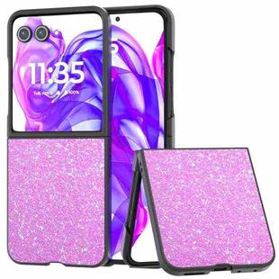 For Motorola Razr 50 Ultra Glitter Powder Shockproof Phone Case(Dark Pink)