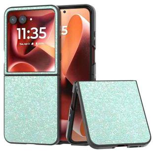 For Motorola Razr 60 Ultra Black Frame Colorful Glitter Phone Case(Light Green)