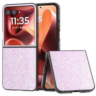 For Motorola Razr 60 Ultra Black Frame Colorful Glitter Phone Case(Glitter Pink)