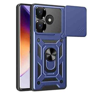 For Xiaomi Poco F6 Sliding Camera Cover Design TPU Hybrid PC Phone Case(Blue)