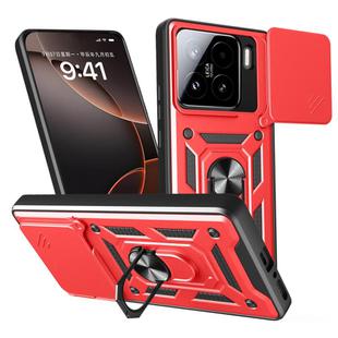 For Xiaomi 15 Sliding Camera Cover Design TPU Hybrid PC Phone Case(Red)