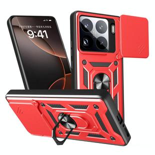 For Xiaomi 15 Pro Sliding Camera Cover Design TPU Hybrid PC Phone Case(Red)