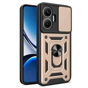 For Xiaomi Poco F7 Sliding Camera Cover Design TPU+PC Phone Case(Gold)
