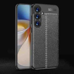 For Samsung Galaxy S25 5G Litchi Texture Shockproof TPU Phone Case(Black)