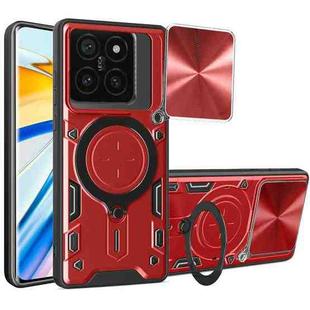 For Xiaomi 14T Pro 5G CD Texture Sliding Camshield Magnetic Holder Phone Case(Red)