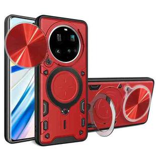 For Xiaomi 15 Ultra CD Texture Sliding Camshield Magnetic Holder Phone Case(Red)