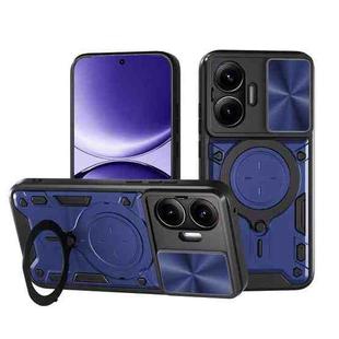 For Xiaomi Poco F7 CD Texture Sliding Camshield Magnetic Holder Phone Case(Blue)