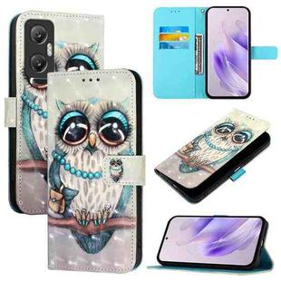 For Infinix Hot 20 5G 3D Painting Horizontal Flip Leather Phone Case(Grey Owl)