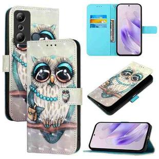 For Infinix Hot 20i 3D Painting Horizontal Flip Leather Phone Case(Grey Owl)