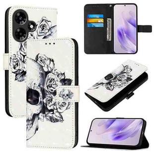 For Infinix Hot 30 4G 3D Painting Horizontal Flip Leather Phone Case(Skull)