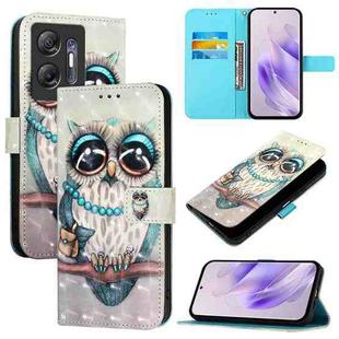 For Infinix Hot 30 5G 3D Painting Horizontal Flip Leather Phone Case(Grey Owl)