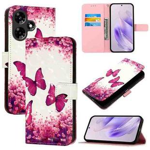 For Infinix Hot 30i 3D Painting Horizontal Flip Leather Phone Case(Rose Butterfly)