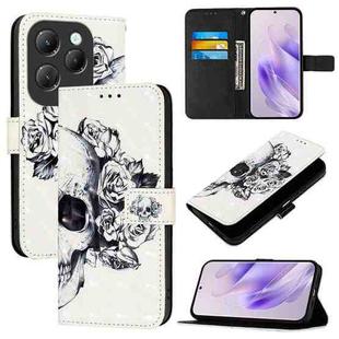 For Infinix Hot 40 / Hot 40 Pro 3D Painting Horizontal Flip Leather Phone Case(Skull)