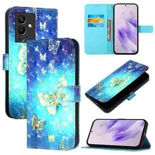 For Infinix Note 12 5G / Note 12 Pro 5G 3D Painting Horizontal Flip Leather Phone Case(Golden Butterfly)