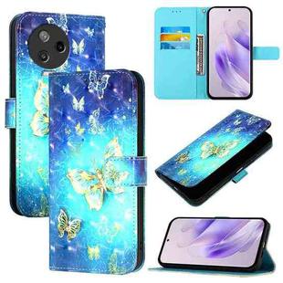 For Infinix Note 12 2023 / Note 12 Pro 4G 3D Painting Horizontal Flip Leather Phone Case(Golden Butterfly)