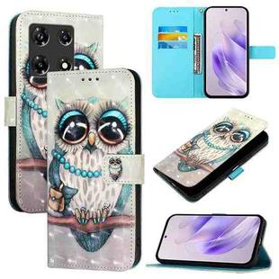 For Infinix Note 30 5G / Note 30 Pro 3D Painting Horizontal Flip Leather Phone Case(Grey Owl)