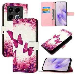For Infinix Note 40 5G 3D Painting Horizontal Flip Leather Phone Case(Rose Butterfly)