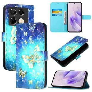 For Infinix Note 40 Pro 4G 3D Painting Horizontal Flip Leather Phone Case(Golden Butterfly)