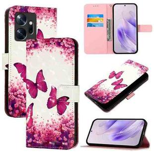 For Infinix Zero 20 3D Painting Horizontal Flip Leather Phone Case(Rose Butterfly)