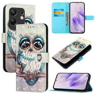 For Infinix Zero 30 4G 3D Painting Horizontal Flip Leather Phone Case(Grey Owl)