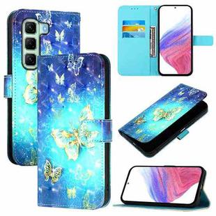 For Infinix Hot 50 4G 3D Painting Horizontal Flip Leather Phone Case(Golden Butterfly)