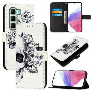 For Infinix Hot 50 4G 3D Painting Horizontal Flip Leather Phone Case(Skull)