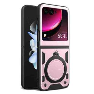 For Motorola Razr 50 CD Texture Magnetic Holder Phone Case(Pink)