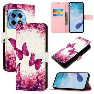 For OnePlus 12R Global 3D Painting Horizontal Flip Leather Phone Case(Rose Butterfly)