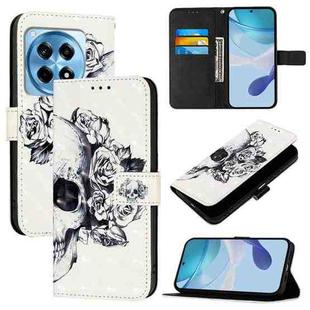 For OnePlus 12R Global 3D Painting Horizontal Flip Leather Phone Case(Skull)