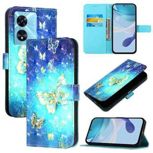 For OnePlus Nord N300 3D Painting Horizontal Flip Leather Phone Case(Golden Butterfly)