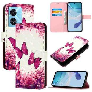 For OnePlus Nord N300 3D Painting Horizontal Flip Leather Phone Case(Rose Butterfly)