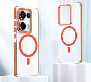 For Xiaomi Redmi Note 13 Pro 5G Dual-Color Clear Acrylic Hybrid TPU MagSafe Phone Case(Orange)