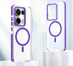 For Xiaomi Redmi Note 13 Pro 5G Dual-Color Clear Acrylic Hybrid TPU MagSafe Phone Case(Purple)