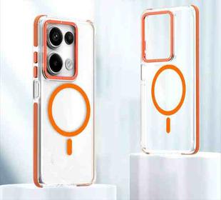 For Xiaomi Redmi Note 13 Pro 4G Dual-Color Clear Acrylic Hybrid TPU MagSafe Phone Case(Orange)