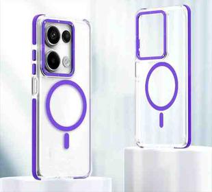For Xiaomi Redmi Note 13 Pro 4G Dual-Color Clear Acrylic Hybrid TPU MagSafe Phone Case(Purple)