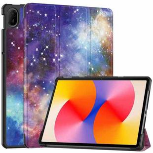 For Huawei Matepad SE 11 Painted 3-Fold Holder Smart Leather Tablet Case(Milky Way Nebula)