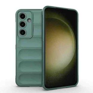 For Samsung Galaxy S24 FE 5G Magic Shield TPU + Flannel Phone Case(Dark Green)