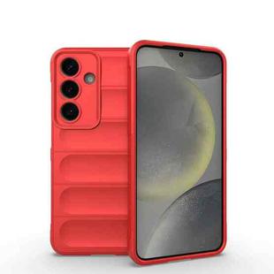 For Samsung Galaxy S25 5G Magic Shield TPU + Flannel Phone Case(Red)