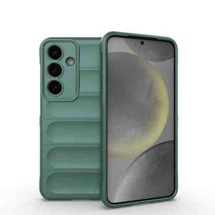 For Samsung Galaxy S25 5G Magic Shield TPU + Flannel Phone Case(Dark Green)