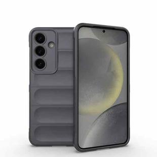 For Samsung Galaxy S25 5G Magic Shield TPU + Flannel Phone Case(Dark Grey)