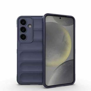 For Samsung Galaxy S25 5G Magic Shield TPU + Flannel Phone Case(Dark Blue)