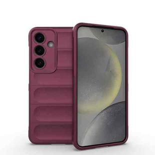 For Samsung Galaxy S25 5G Magic Shield TPU + Flannel Phone Case(Wine Red)