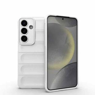 For Samsung Galaxy S25 5G Magic Shield TPU + Flannel Phone Case(White)