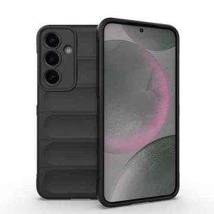 For Samsung Galaxy S25+ 5G Magic Shield TPU + Flannel Phone Case(Black)