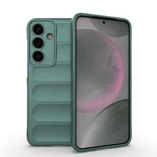 For Samsung Galaxy S25+ 5G Magic Shield TPU + Flannel Phone Case(Dark Green)