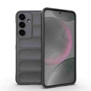 For Samsung Galaxy S25+ 5G Magic Shield TPU + Flannel Phone Case(Dark Grey)