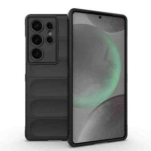 For Samsung Galaxy S25 Ultra 5G Magic Shield TPU + Flannel Phone Case(Black)