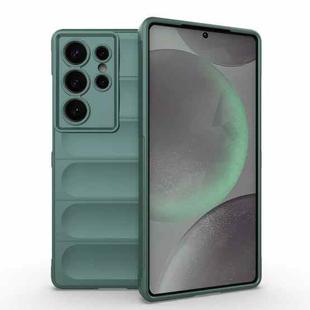 For Samsung Galaxy S25 Ultra 5G Magic Shield TPU + Flannel Phone Case(Dark Green)